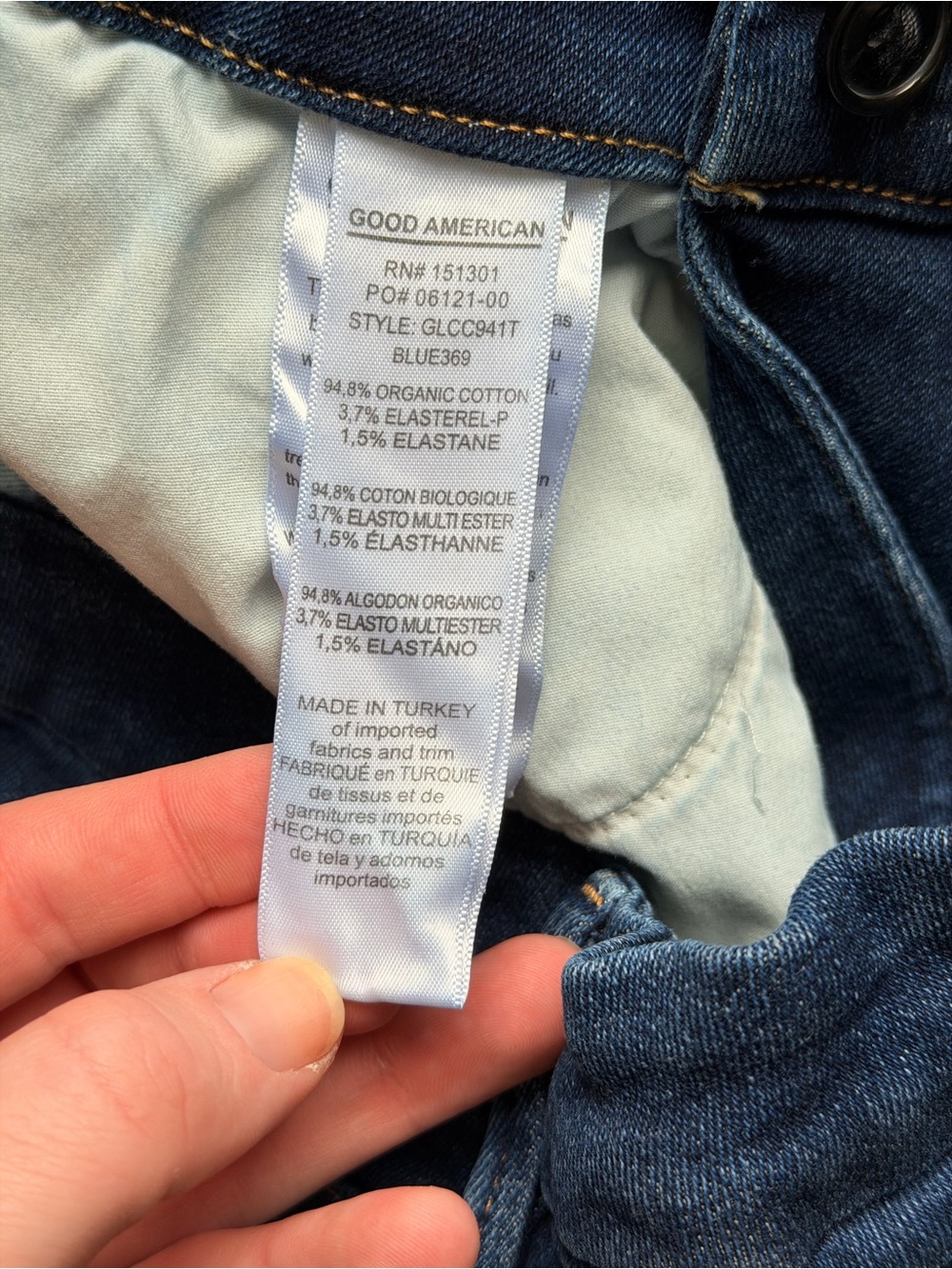 Good American Good Legs Mid-Rise Crossover Waist Stretch Skinny Jeans - Picture 6 of 9